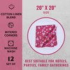 FINGERCRAFT Pack of 12 Cotton Linen Blend Napkins with Mitered