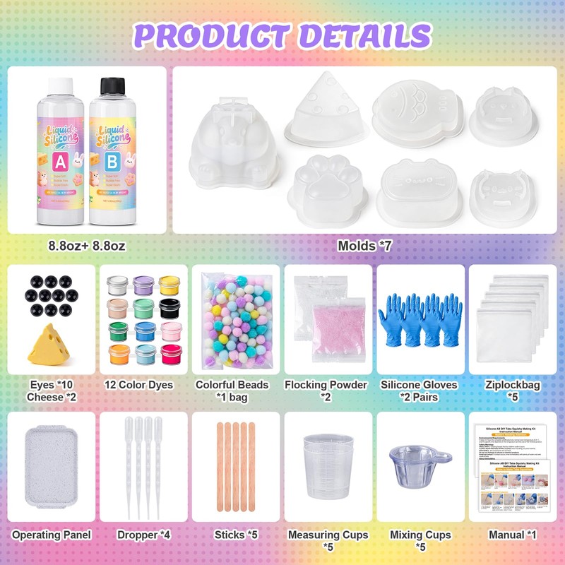 Taba Squishy Making Kit, DIY Taba Squishy Kit,18oz Squishy 7