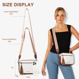 Bluome Small Crossbody Purse for Women – Multi Pocket Travel Purses Crossbody Bag Shoulder Handbags with Adjustable Strap,Beige