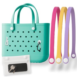 Valenya Co. Waterproof Beach Tote – Rubber Pool Bag with Interchangeable Straps, Spacious & Durable Design for Women