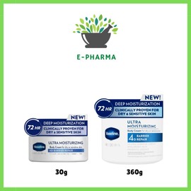 Vaseline Pro Derma 4 Ultra Moisturizing Body Cream 30g, 360g