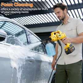 Portable Car Washer Cleaning Tool,Cordless Washer,6-in-1 Nozzle,10 Level,Handheld Car Washer, 16FT Hose, Power Cleaner for Car, Patio,Floor,Garden