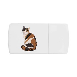 'Curious Calico Cat' Pill Box with Tablet Splitter (PI00032450)