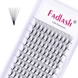 FADLASH Fan Eyelashes, 12D Eyelashes, 0.05 mm, D Curl, 8-14 mm Russian Volume Eyelash Extensions, Prefabricated Fan, Premade Russian Lashes, Eyelash Extensions (12D-0.05D-MIX8-14)