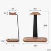 amesoba Headphone Stand, Natural Wood, Premium Black Walnut + Aluminum