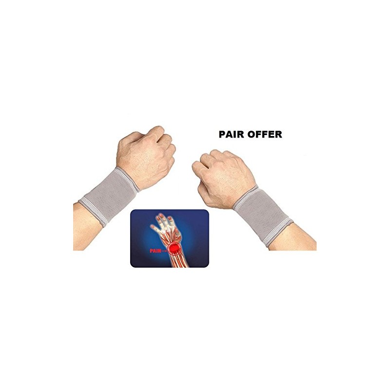 Advance Adjustable Elasticated Compressive Wrist Brace Support (Pair) Sports Wrap/Support