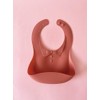 Babero de Silicona para Bebé, Lavable y Ajustable e Impermeable,