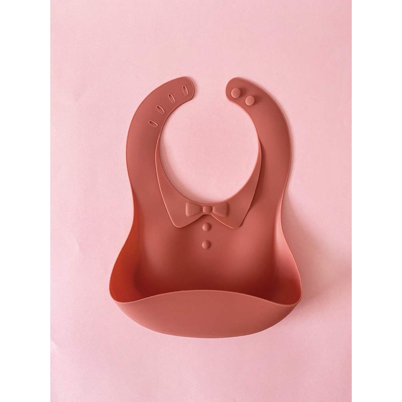 Babero de Silicona para Bebé, Lavable y Ajustable e Impermeable,