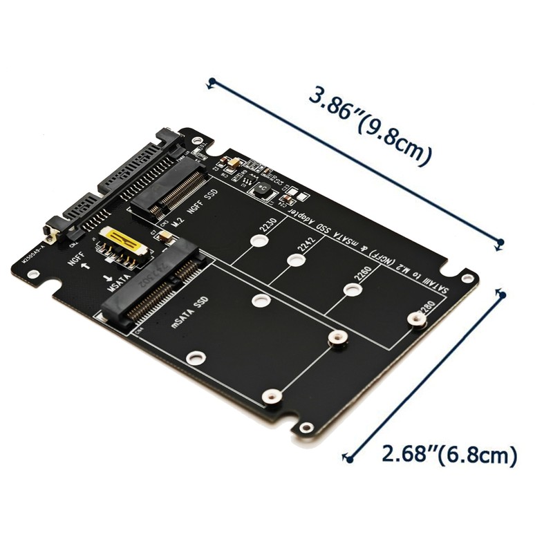 Sintech M.2 SATA 3.0,mSATA to SATA or USB Adapter 2-in-1