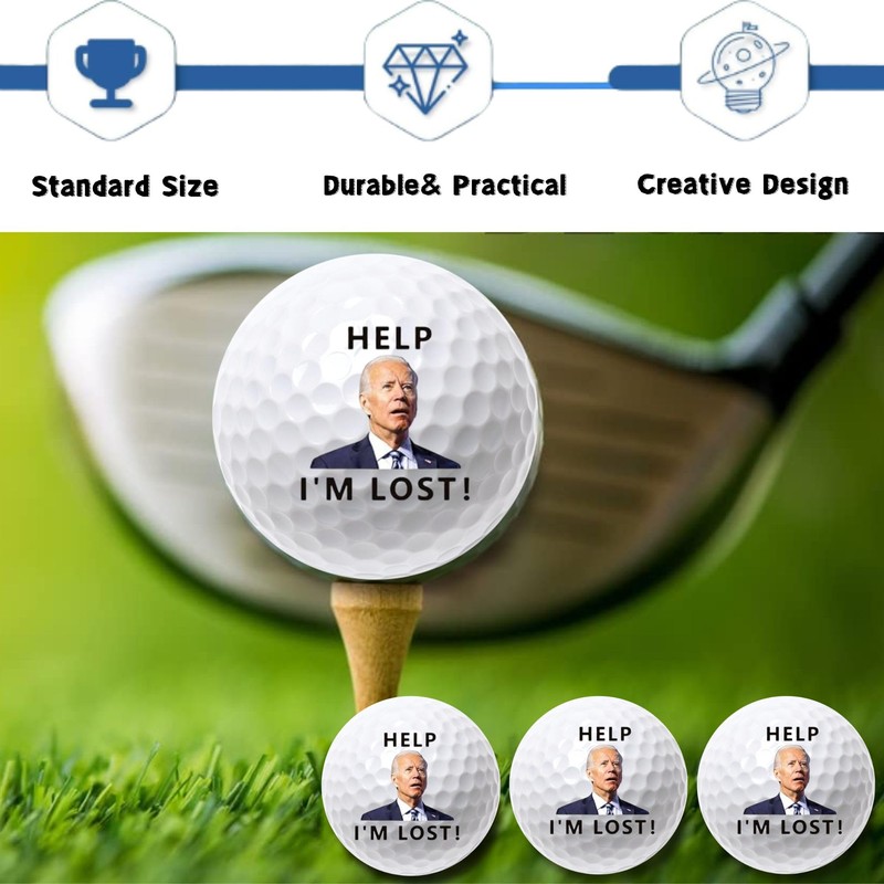 botogift 4 Pcs Funny Golf Balls for Birthday, Father’s Day