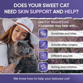 LeAcademic Cat Wound Care + Lavender | Wound Care for Cats | Cat Wound Spray | Wound Spray | Pet Wound Care for Cats | 4 Oz