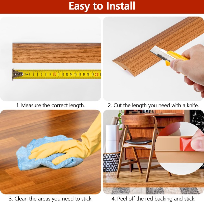 20Ft Floor Transition Strip Self Adhesive Carpet to Tile Floor
