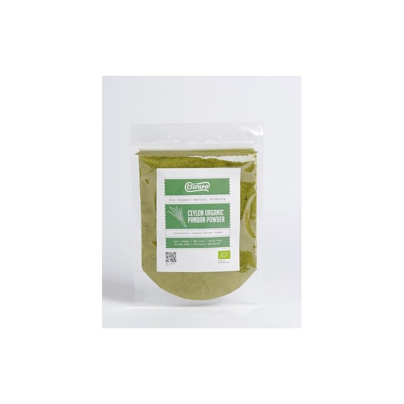 Bioura Organic Ceylon Pandan Powder 50g, Rich Aroma, Unique Flavour,
