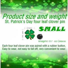 25/50/100/200 pieces St. Patrick's Day pin small green enamel Four leaf clover lapel pin brooches pins badge Ireland Irish Souvenir gift bulk (100)