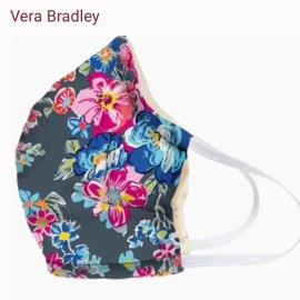 Vera Bradley 1 Pleated Mask With Adjustable Elastic - Pretty Posies - New