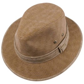 Stetson Alao Traveller Cloth Hat Men - Men´s Summer with Lining, Grosgrain Band Spring-Summer - XL (60-61 cm) Brown