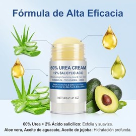 2Pzs Crema con urea 40% para pies resecos y talones agrietados | Crema para pies de hidratación profunda y suavidad extrema con efecto exfoliante para