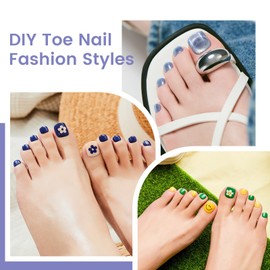 Wilfniee Soft Gel Toe Nail Tips, 12 Sizes Clear Toe Nail Tips for Acrylic, 240PCS Full Cover Matte Fake Square Toe Nails Press on Toenails Extension Tips