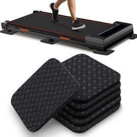 TOBWOLF 6PCS Treadmill Mat Pads, 4" x 4" x 0.2" Double-Sided Non-Slip Exercise Equipment Mat for Floor Protection, High Density Silicone Anti Vibration Pad for Treadmill, Walking Pad, Exercise Bike