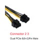 (6 Pack) GPU VGA PCIe 8 Pin Female to Dual