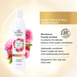 Biotera Ultra Thick & Full Sheer Volume Conditioner | Fine or Limp Hair | Microbiome Friendly | Vegan | 32 Fl Oz