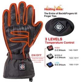 Heated Gloves for Men & Women, Electric Gloves Heated Gloves for Motorcycle, Skiing Hiking Cycling Hunting Raynaud & Arthritis