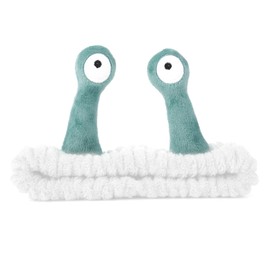 Face Wash Headband, Palm and Snail Spa Hair Bands Makeup Headbands Women Cartoon Cute Coral Fleece Elastic Headband Creative Hair Accessories for Washing Face Shower Sports (White)