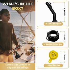 Mr Yellow Cap Gas Can Spout Replacement Old Style For 𝐁𝐥𝐢𝐭𝐳 𝐂𝐨𝐧𝐭𝐚𝐢𝐧𝐞𝐫𝐬 𝐎𝐍𝐋𝐘 - 1 Gas Can Nozzle Replacement, 1 Gas Cap & 1 Thread Ring, Fuel Can Spout Replacement, Gas Tank Nozzle