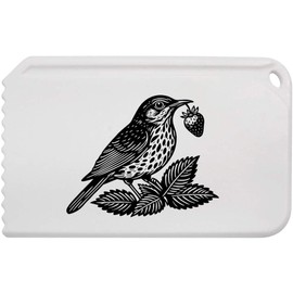 Azeeda 'Song Thrush & Strawberry' Plastic Ice Scraper (IC00037556)