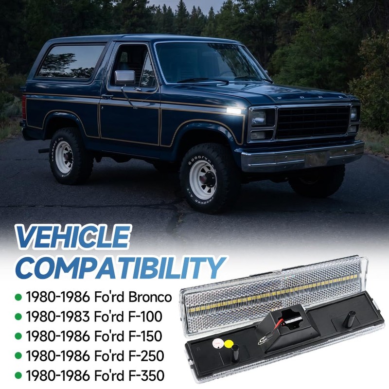 LED Side Marker Lights for 1980-1986 Fo'rd F150 F250 F350