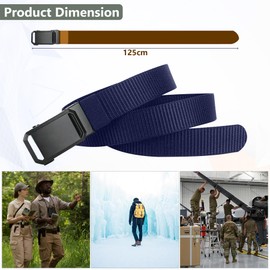 WedDecor Nylon Webbing Heavy Duty Quick Release Tactical 1.5” Belt for Hiking, Outdoor, and Casual Use, Combat Belt for Cargo Pants, Tactical Belt for Military Wear, Sports, Heavy Duty Belt, Navy
