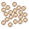 sourcing map 20pcs Metal Sewing Button, 11.5mm 4-Hole Round Suit Shirts Coats Clothes Sewing Buttons for Decoration Craft, Gold