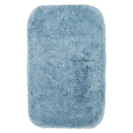 Garland Rug Finest Luxury Basin Blue 24 in. x 40 in. Ultra Plush Washable Bath Rug -Soft, Fluffy, Non-Slip Design for Your Bathroom, Combining Comfort, Durability, and Elegance for Your Home