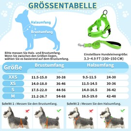 Eyein No-Pull Dog Harness with Lead, Soft Padded Reflective Adjustable Chest Harness for Puppies, Small Dogs, Large Dogs, Pets, Cats (Green, S)