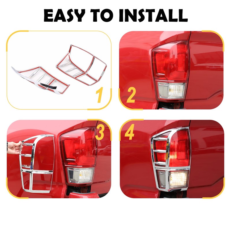 Tail Light Guard Covers Compatible with Toyota Tacoma 2016-2023, Rear