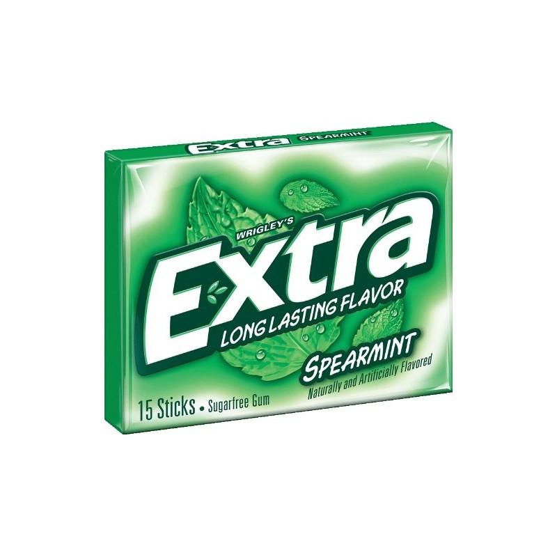 Extra Sugar Free Gum, Spearmint, 15 Stick (pack of 20)