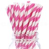 CleverDelights Pink Stripe Paper Straws - 100 Pack - Ecofriendly