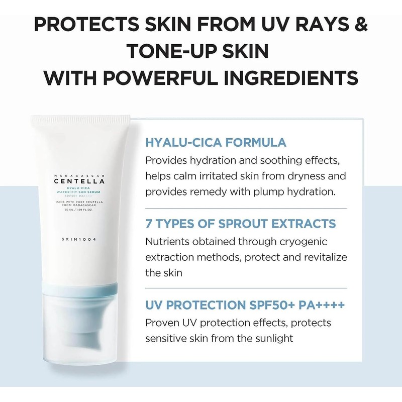SKIN1004 Madagascar Centella Hyalu-cica Water-Fit Sun Serum - Bloqueador Coreano