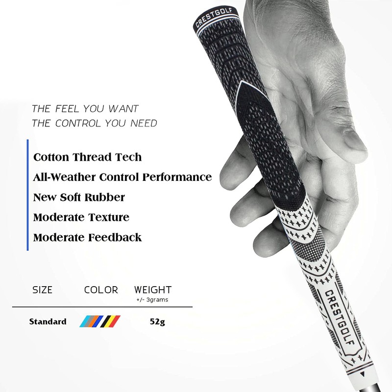 Crestgolf Updated Multi Compound Golf Grips for Golf Clubs Set