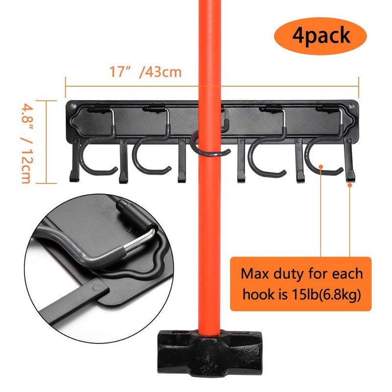 YueTong 68" All Metal Garden Tool Organizer,Adjustable Garage Wall Organizers