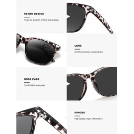 Wzerry Sunglasses for Women Polarized, Sun Glasses Vintage Style Trendy Round UV400 Protection Lens