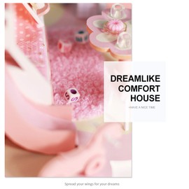 xianshi Casa de muñecas DIY, 21x15x16cm Casa de muñecas de Madera con luz LED Modelo de casa en Miniatura de Juguete para niñas, para Principiantes Madres Hijas Amantes Esposas Novias Miembros de