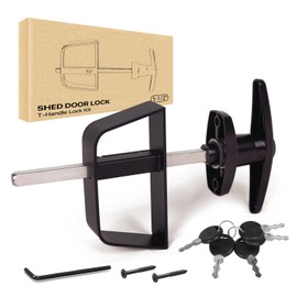 5-1/2" T-Handle Lock kit-Hurrikom Shed Door Latch with 5 Keys, 5-1/2" Stem Shed T-Handle Lock Kit for Sheds Doors, Playhouses, Chicken Coops,Camper, RV, Garage Door(Black)