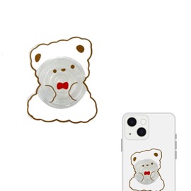 Smart Phone Ring, Stylish, Compatible with Various Others Smartphone Ring, Cute Acrylic, Smartphone Accessories, Smartphone Grip, Talk & Smartphone Grip, Holding Ring, Fall Prevention, Cute (BEAR01)