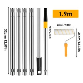 DZEB Paint Roller Extension Replacement Paint Edger Brush Roller Extender Pole for Painting Paint Brush Corner Painting Tool (Color : Type B)