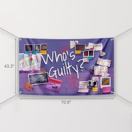 Murder Mystery Party Backdrop Detective Banner, Mystery Background, Murder Mystery Decor, Spy-Themed Decorations - (70' x 43')