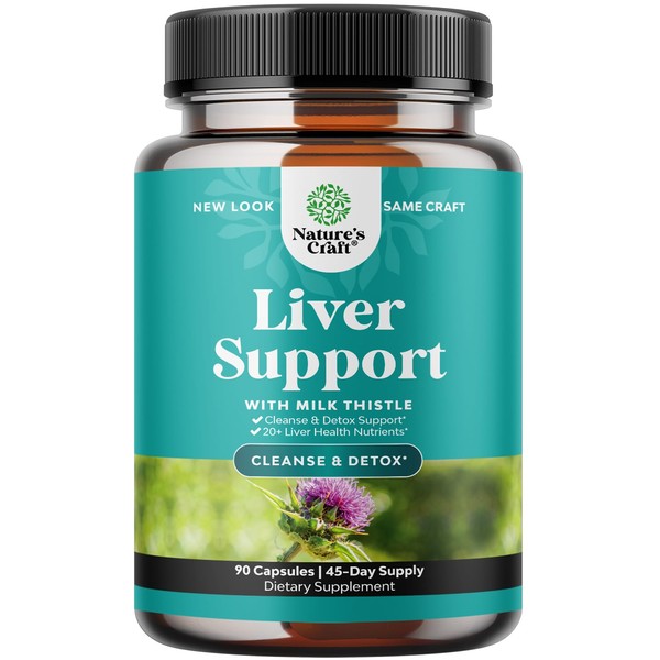Liver Cleanse Detox & Repair Formula - Herbal Liver Support Supplement with Milk Thistle Dandelion Root Turmeric and Artichoke Extract for Liver Health - Silymarin Liver Detox 90 Capsules