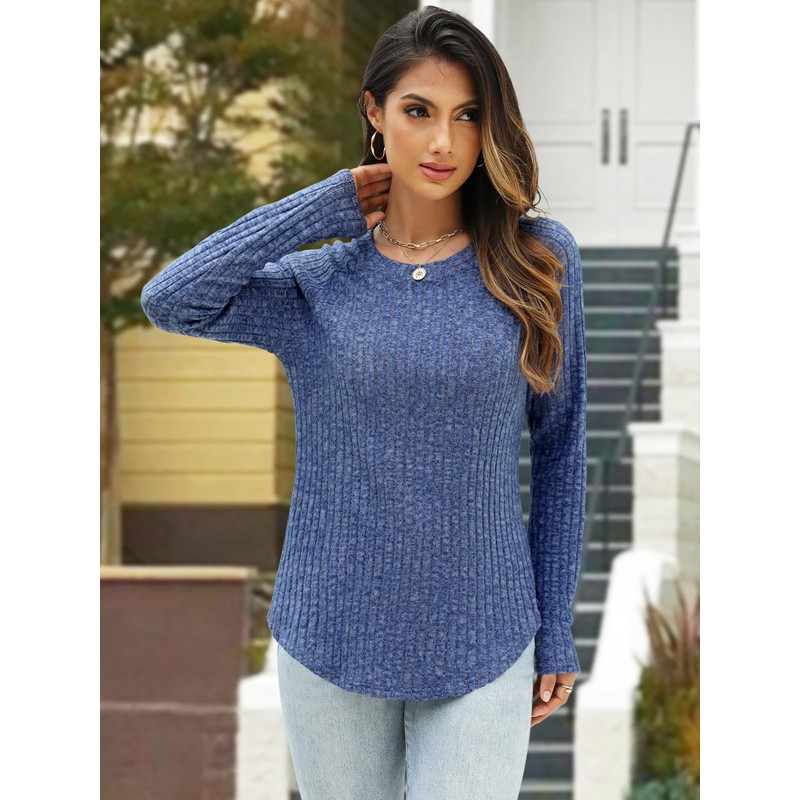 MixShe Womens Sweaters Long Sleeve Shirts for Women Tunic Tops