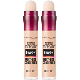 Maybelline Instant Age Rewind Eraser Dark Circles Treatment Multi-Use Concealer, Warm Light, 0.2 Fl Oz (Pack of 2) (Packaging May Vary)