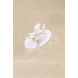 BABEYOND Tea Party Fascinator Hat Kentucky Fascinator Derby Headband Pillbox Hat White